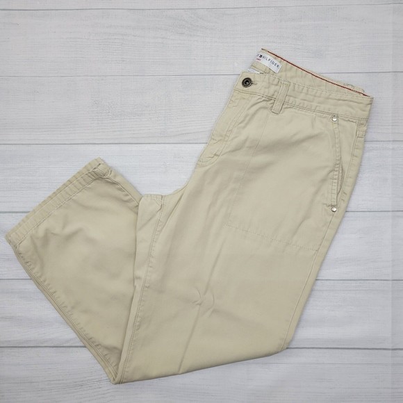 ❤️💙TOMMY HILFIGER💙❤️ Khaki Ankle Length Cropped Pants Size 10 Business Casual - Picture 4 of 9